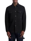 Karl Lagerfeld Men's Oversized Fit Textured Striped Shirt Jacket In Black