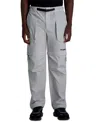 Karl Lagerfeld Relaxed Fit Zip Off Parachute Pants In Light Grey
