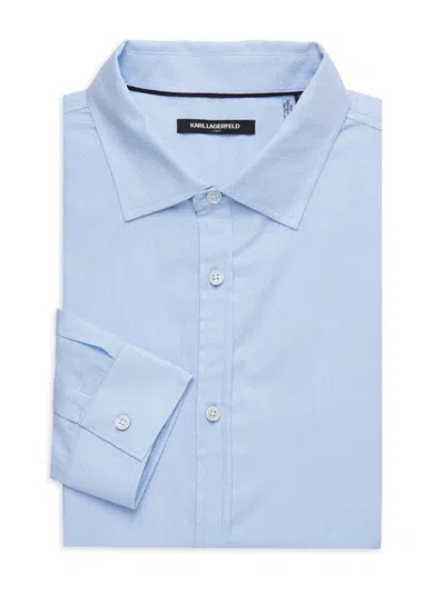 Karl Lagerfeld Men's Pattern Dress Shirt In Light Blue