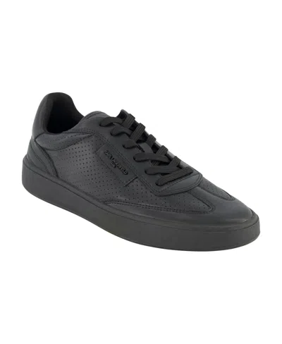 Karl Lagerfeld Men's Perforated Logo Sneakers In Black