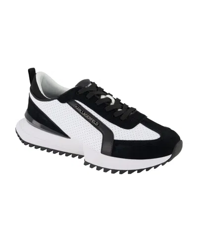 KARL LAGERFELD MEN'S PERFORATED METAL LOGO RUNNING SNEAKERS