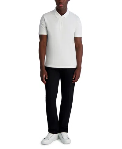 Karl Lagerfeld Men's Performance Pull-over Polo Shirt In White