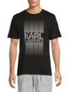 Karl Lagerfeld Men's Pixel Logo Cotton T-shirt In Black