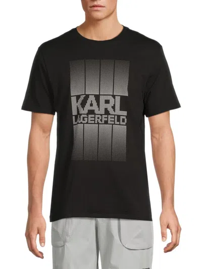 KARL LAGERFELD MEN'S PIXEL LOGO COTTON T-SHIRT