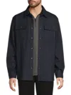 Karl Lagerfeld Men's Ponte Button-down Shirt Jacket In Blue
