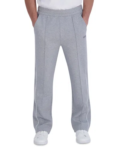 Karl Lagerfeld Men's Ponte Track Piping Detail Pants In Gray