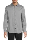 Karl Lagerfeld Men's Print Point Collar Shirt In Black White
