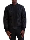 Karl Lagerfeld Paris Wavy Quilted Bomber Jacket In Black