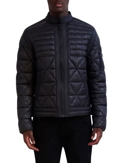 Karl Lagerfeld Men's Quilted Puffer Jacket In Black