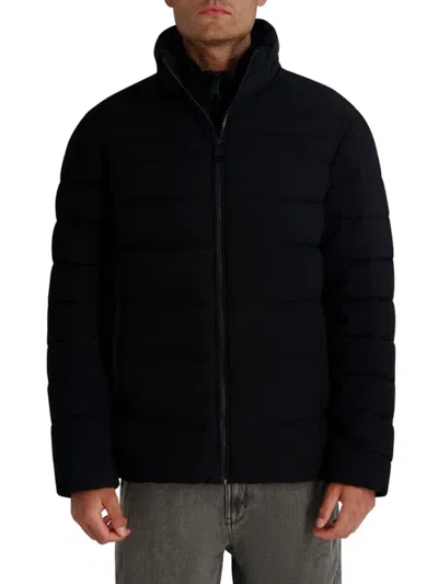 Karl Lagerfeld Paris Quilted Midweight Puffer Jacket In Black