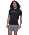 Karl Lagerfeld Men's Regular-fit Logo Graphic Rash Guard In Black