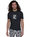 Karl Lagerfeld Men's Regular-fit Logo Graphic Rash Guard In Black