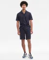 Karl Lagerfeld Men's Regular-fit Open-weave Jacquard 8-1/2" Shorts In Blue