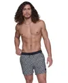 Karl Lagerfeld Men's Regular-fit Quick-dry 5" Swim Trunks With Boxer Brief Liner In Diagonal