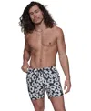 Karl Lagerfeld Men's Regular-fit Quick-dry Floral 5" Swim Trunks In Black