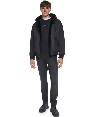Karl Lagerfeld Men's Bomber Jacket In Black