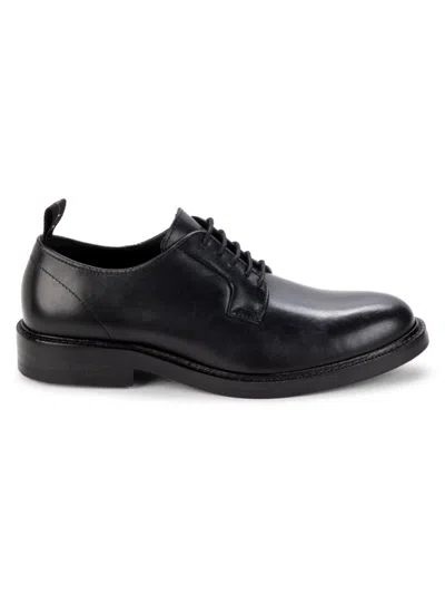 Karl Lagerfeld Men's Round Toe Leather Derby Shoes In Black
