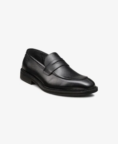 Karl Lagerfeld Men's Saffiano Leather Penny Loafer In Black