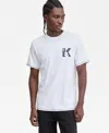 Karl Lagerfeld Men's Shiny K Logo T-shirt In White