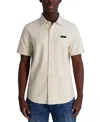Karl Lagerfeld Men's Short Sleeve Button Front Shirt In Brown