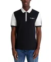 Karl Lagerfeld Paris Colorblock Stretch Cotton Zip Polo