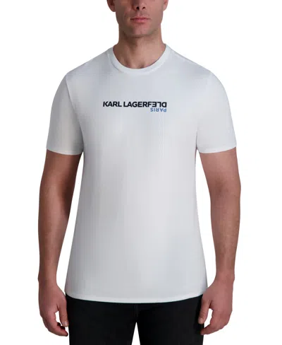 KARL LAGERFELD MEN'S SHORT SLEEVE UPSIDE DOWN LOGO CREWNECK T-SHIRT