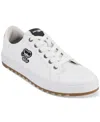 Karl Lagerfeld Men's Side Heart Logo Patch Tumbled Leather Sneaker In White
