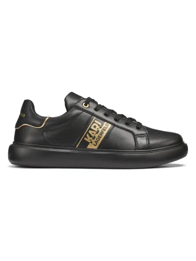 Karl Lagerfeld Men's Side Logo Print Sneakers In Black