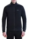 Karl Lagerfeld Men's Slim Fit Contrast Stripe Zip Up Jacket In Black