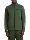 Karl Lagerfeld Men's Slim Fit Contrast Stripe Zip Up Jacket In Olive