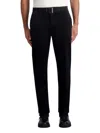 Karl Lagerfeld Flat Front Straight Leg Stretch Corduroy Pants In Black