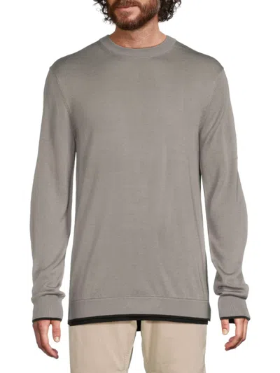 Karl Lagerfeld Men's Slim Fit Logo Wool Blend Sweater In Grey