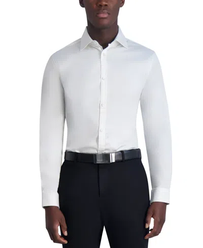 Karl Lagerfeld Men's Slim-fit Jacquard Woven Shirt In White