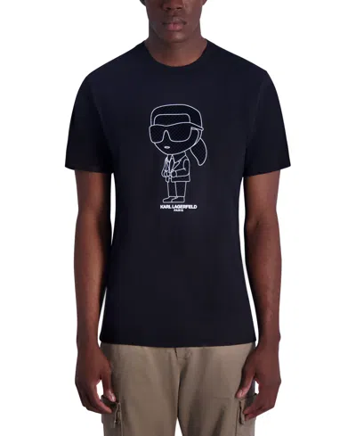 Karl Lagerfeld Men's Slim Fit Short-sleeve Large Karl Character Graphic T-shirt In Black