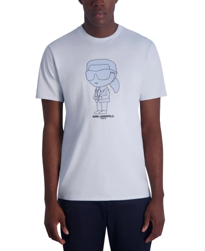 Karl Lagerfeld Men's Slim Fit Short-sleeve Large Karl Character Graphic T-shirt In Light Blue Combo