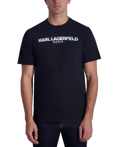 Karl Lagerfeld Men's Slim Fit Short-sleeve Logo T-shirt, Created For Macy's In Black