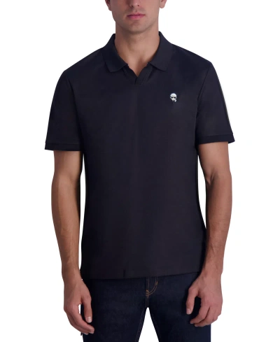 Karl Lagerfeld Men's Slim Fit Short-sleeve Pique Polo Shirt, Created For Macy's In Black