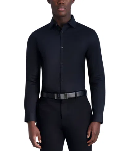 Karl Lagerfeld Men's Slim-fit Twill Woven Shirt In Black
