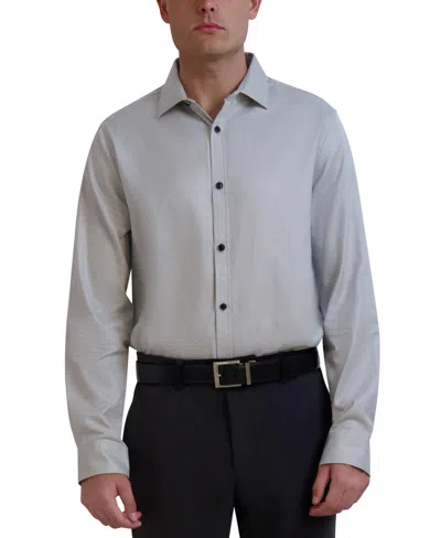 Karl Lagerfeld Men's Slim-fit Woven Dress Shirt In Light Grey