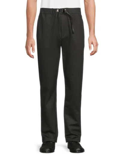 Karl Lagerfeld Men's Solid Belted Dress Pants In Black
