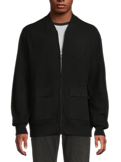Karl Lagerfeld Men's Solid Bomber Jacket In Black