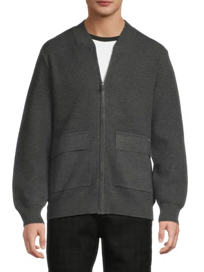 Karl Lagerfeld Men's Solid Bomber Jacket In Gray