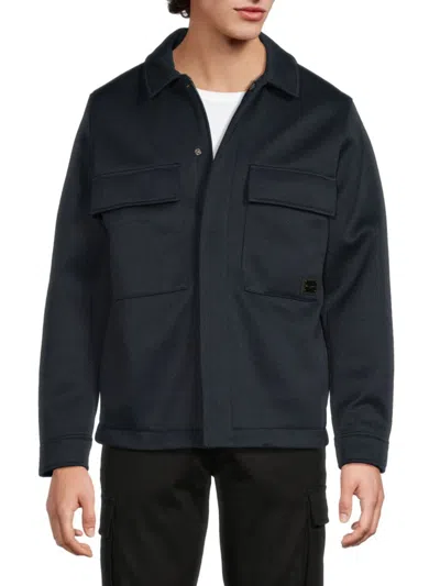 Karl Lagerfeld Men's Solid Twill Jacket In Blue