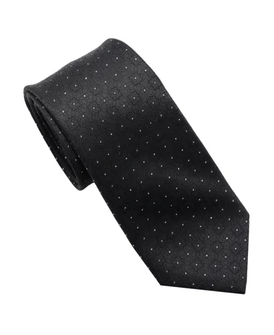 Karl Lagerfeld Men's Sparkle Herringbone Pattern Classic Tie In Black