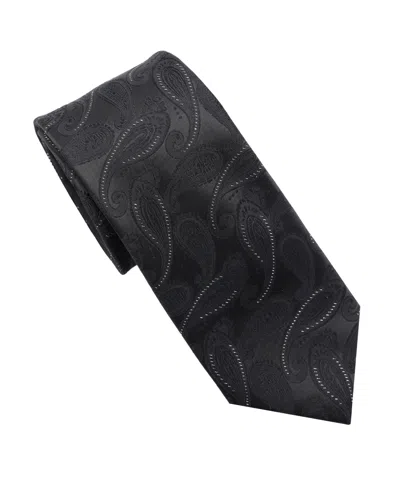 Karl Lagerfeld Men's Sparkle Herringbone Pattern Classic Tie In Black