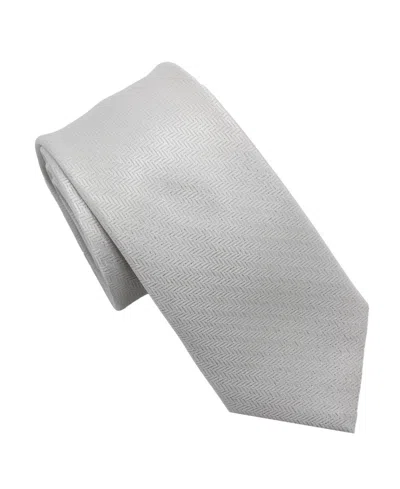 Karl Lagerfeld Men's Sparkle Herringbone Pattern Classic Tie In Gray
