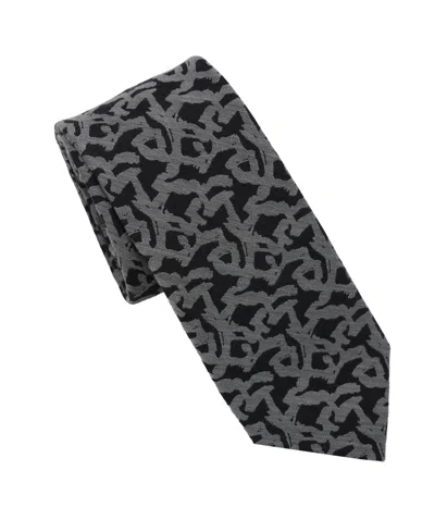 Karl Lagerfeld Men's Sparkle Medallion Pattern Classic Tie In Gray