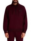 Karl Lagerfeld Men's Stand Collar Zip-up Sweatshirt In Burgundy