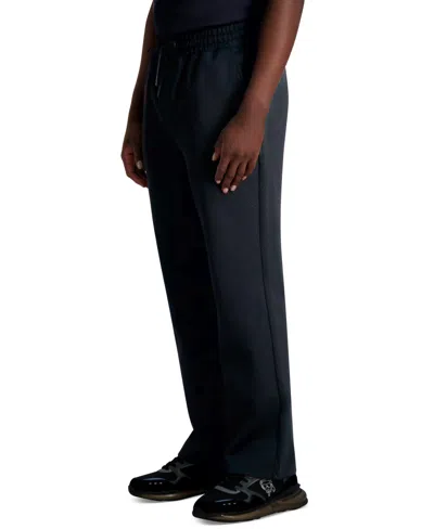 Karl Lagerfeld Men's Straight Fit Knit Track Pants In Black