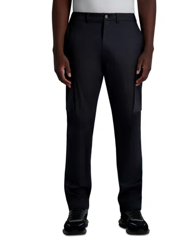 Karl Lagerfeld Men's Straight-fit Twill Cargo Pants In Black